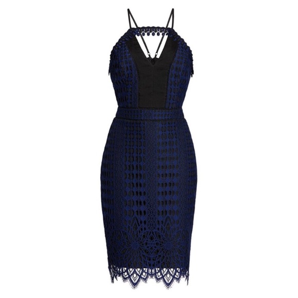 New Harlyn Chiffon Lace a halter Dress Large - Picture 4 of 12